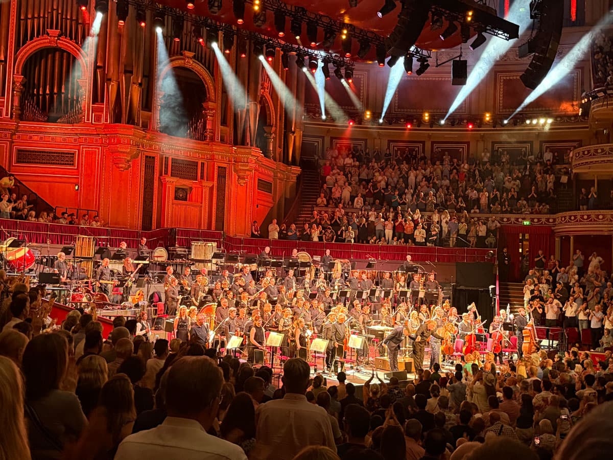 Audience on its feet at Royal Albert Hall featuring conductor Stephen Bell and the Royal Philharmonic Orchestra Audience on its feet at Royal Albert Hall featuring conductor Stephen Bell and the Royal Philharmonic Orchestra